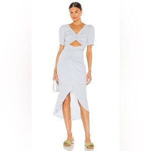 Song of Style Lena Midi Dress in Blue & White